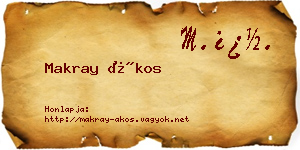 Makray Ákos névjegykártya